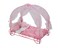 Badger Basket Royal Carriage Metal Doll Bed with Canopy, Bedding and LED Lights - Pink/White/Stars
